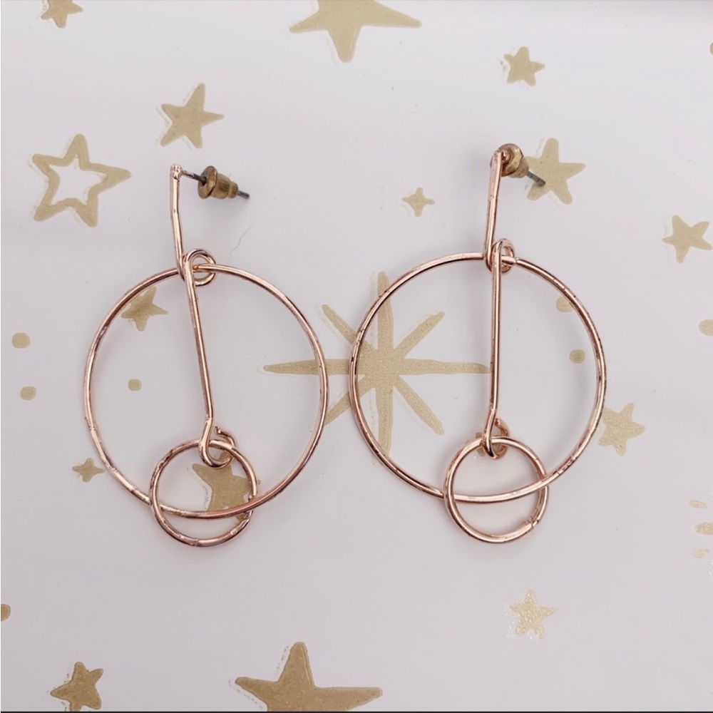 Modern rose gold dangle Earrings